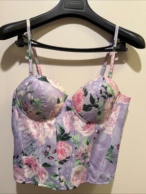 JLUXLABEL Lavender Floral Longline Bustier